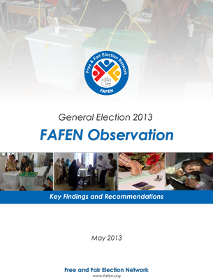 General Election 2013 FAFEN Observation Key Findings and Recommendations